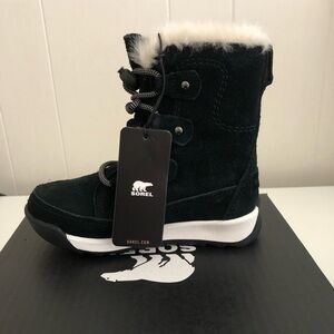 Sorel Kids Toddler Black Whitney Joan Lace Waterproof Suede Boots 10